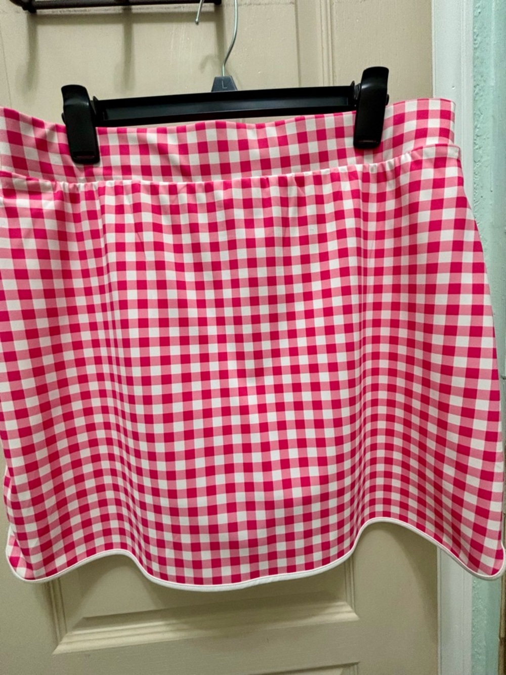 J. Crew Factory Pink Gingham A-Line Tennis Skort Size Large
